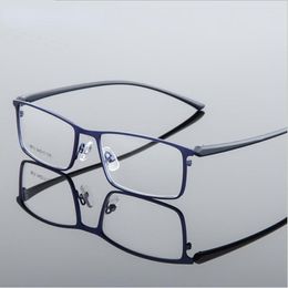 Sunglasses Frames Business Men's Square Steel Plate Glasses Frame Metal Eyeglasses For Myopia Hyperopia Prescription Glass F9872