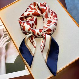 2022 Fashion Satin Shawl Silk Scarf Women Print Hijab Wrap Female Hair Hand Wrist Foulard Headkerchief Tie Echarpe Bandana G220513 good fashion