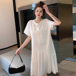 New Summer Maternity Dress Woman Fashion Style Large Size Chiffon Dress Pregnant Woman Clothing R230519