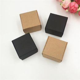 Gift Wrap 12pcs/Lot Many Colour Kraft Paper Boxes 4x4x2.5cm For Bake Biscuits Packaging Handmade Container Storage Accept Customised