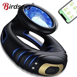 Adult Toys Bluetooth Wireless Remote Control Vibrating Cock Ring Delayed Ejaculation Penis Ring Vibrator Adults Sex Toy for Men Masturbator 230519