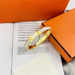 High Edition Enamel Letter Bangle Printed Fashion Bracelet Women's Love Jewelry can be paired with Velvet Bag