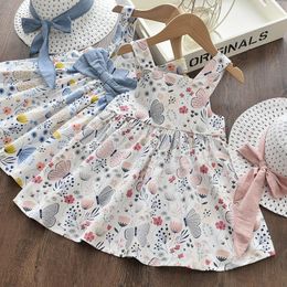 Girl Dresses Girl's Menoea Baby Gril Summer Clothing Bow Cute Sleeveless Cotton Toddler Princess Beach Dress And Sunhat Infant Kids Clothes