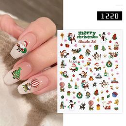 Nail Stickers Christmas Sticker 3D Self-Adhesive Santa Clause Gel Decor Snowflake For Nails Art Decoration