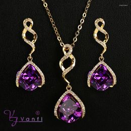 Necklace Earrings Set Kfvanfi Classic Cubic Zirconia Jewellery Colour Crystal Copper Brass Unique Design Drop Sets For Women Ladies