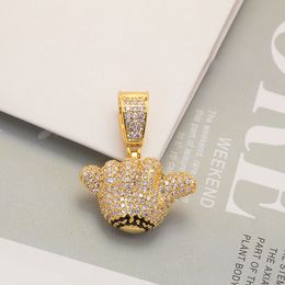 Pendant Necklaces AEAW Diamond Gloves Necklace S925 Silver or Real Soild 14K Gold For Women Man 230519