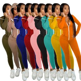 Women's Jumpsuits & Rompers Plus Size Zipper Hooded Fitness Casual Sporty Womens Jumpsuit Long Sleeve Winter Fashion Workout Solid One Piece