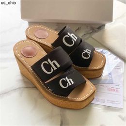 Slippers Fashion slippers paris COE Woody Espadrille Wedge Mule Platform Sandals women shoes copper white black beige pink designer beach slides womens J230520