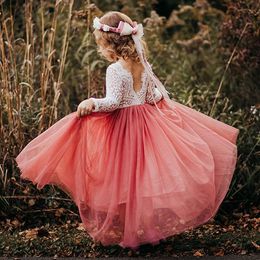Girls Dresses Plus Size Princess Party Lace Flower Girl Dress Baby Kids Summer Wedding Birthday Children Clothing 2 4 6 8 10 12 14 230518