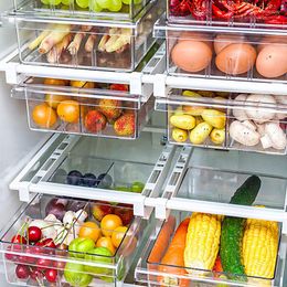 Storage Bottles Transparent Refrigerator Box Drawer Type Fruit Vegetable Split Plastic Preservation Kitchen Food Containers