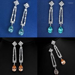 Dangle Earrings Apaison Drop For Women 925 Sterling Silver 10 14mm Multicolor High Carbon Diamond Sparkling Jewelry Gift Wholesale