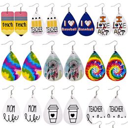 Charm New Design Leather Earrings Math Teacher Pencil Water Drop Fashion Jewellery Graduation Season Gifts Delivery Dhgarden Dhgih