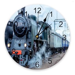 Wall Clocks Railway Train PVC Clock Modern Design Living Room Decoration Home Decore Digital