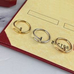 Fine Nails Ring Clou Gold Plated Woman Rings Designer for Man T0P 5A Counter Replica US Size 678 Fashion Exquisite Gift 003