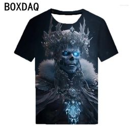 Men's T Shirts Horror Movie Graphic T-shirt 3D Skull Print Tops Big Size 6XL Men's Summer Short Sleeve O-Neck Casual Tee Men Personality