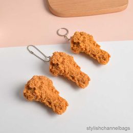 Keychains Fried Chicken Fries Pendant Keychain Key Ring Fashion Creative Simulation Food Bag Earphone Box Keychain