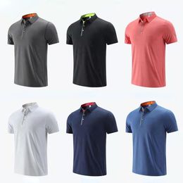 LU Outdoor Men's Polo Shirt Mens Quick Dry Sweat-wicking Short Top Male Short Sleeve High Quantity LU yoga Outfit