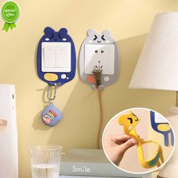 New Silicon Plug Holder Cartoon Switch Side Accessories Hanger Hook Wall Decor Wire Data Lines Organiser Hook Bathroom Cotton Hanger