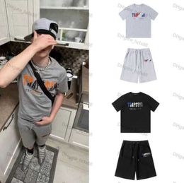 Men's Trapstar T Shirt Set Letter Embroidered Tracksuit Short Sleeve Plush Shorts Breathable design 667ess