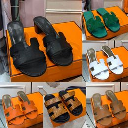 H Slippers Top Womens Genius Sandals Quality High Heeled Street Adjustable Strap Designer Flat Bottom Sandals Classic Beach Original Size 35-42
