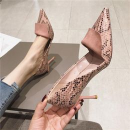 Dress Shoes Imitation Snakeskin Leather High Heel WomenDress