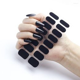 Nail Stickers 16 Tips Solid Colour Hight Quality Decals For Manicure Fashion Decorations Patry Adhesive Nails