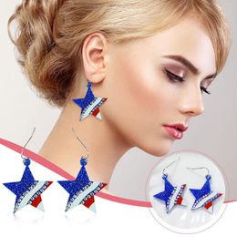 Hoop Earrings Independence Day Flag 80s Jewelry Valentine