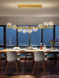 Pendant Lamps Nordic LED Lamp Modern Minimalist Golden Living Room Restaurant Cafe Creative Bubble Starry Sky Interior Lighting