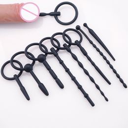 Adult Toys 8pcs Urethra Sounding Silicone Urethral Dilator Male Masturbator Soft Penis Sounds Set Plugs Rod Sex For Men Gay Shop 230519