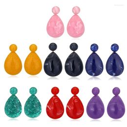 Dangle Earrings 4XBE Big Geometric Korean Long Acrylic Teardrop Round Vintage Drop Gifts For Women