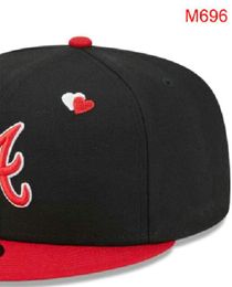 Atlanta Baseball Team Full Closed Caps Summer SOX LA NY letter gorras bones Men Women Casual Outdoor Sport Flat Fitted Hats Chapeau Cap Size casquett