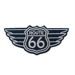 ROUTE 66 (Size:5.3X11.7cm) DIY Cloth Iron On Patch Embroidered Applique Sewing Clothes Stickers Apparel Accessories