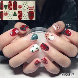 Nail Stickers Christmas Art Full Cover Cartoon Decals Self Adhesive Cute Santa Claus Snowflate Decor For Manicure