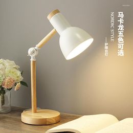 Table Lamps Nordic Eye Protection Lamp Wooden Book Light Study Bedroom Children Living Room Reading Lighting LED Desk