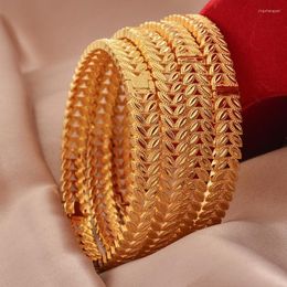 Bangle Dubai Ladies Gold Colour Bangles Bracelet African Girl Wedding Bridal Jewellery Gift