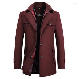 Men's Trench Coats Brand Comfortable Thick Wool Blends En Pea Top Coat Men Winter Warm Fashion Male Casual Overcoat