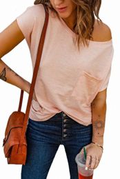 pink Pocketed Tee with Side Slits 2023 Hot New N4ws#