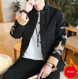 Men's Jackets Youth Cotton-Padded Clothes Hanfu Chinese Style Men'S Clothing Embroidery Tang Suit Ancient Jacket Tunic