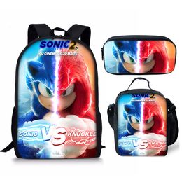 New anime backpack, student backpack, children's meal bag, pen bag, three piece set wholesale