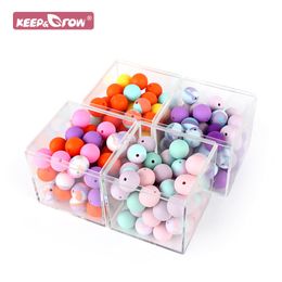 Baby Teethers Toys 40pcs Silicone Beads 12mm DIY Pacifier Chain Bracelet BPA Free Teething Round Bead Infant Leopard Print Teether Pearl 230518