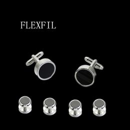 FLEXFIL Luxury shirt cufflinks for men's Brand cuff buttons cuff links gemelos Metal wedding abotoaduras Jewelry Tuxedo Cufflink