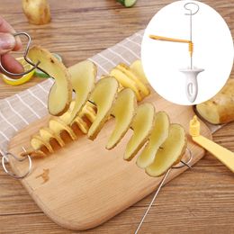 Fruit Vegetable Tools 1Set Stainless Steel Plastic Rotate Potato Slicer Twisted Spiral Slice Cutter Creative Tool Kitchen Gadgets 230518