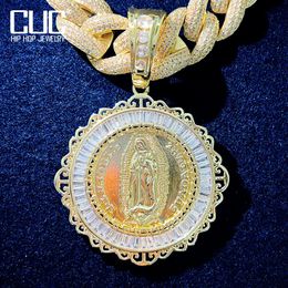 Necklaces CUC Men Jesus Pendant Gold Color Hip Hop Necklace Iced Out Zircon Fashion Rock Rapper Jewelry Chain Personalized Gift