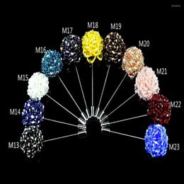 Brooches Crystal Beaded Rose Flower Women Brooch Floral Men Lapel Pins For Suits Handmade Rhinestone Accessory