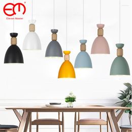 Pendant Lamps Nordic Light Led Fixture Hanging Kitchen Lamp Dining Room E27 Dinning Lights Wood