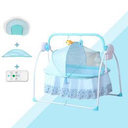 Blue pink multifunctional newborn baby sleeping basket shook automatic concentretor little boy emperorship smart cribs big size remote control music ba29 C23