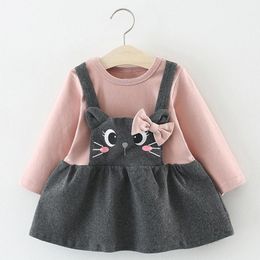 Girl Dresses Girl's Cartoon Baby Princess Trend Fall Autumn Toddler Girls Bow Party Dress Lovely Clothes Born Vestido Clothing