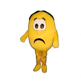 Performance unhappy Sour lemon Mascot Costumes Carnival Hallowen Gifts Unisex Adults Fancy Party Games Outfit Holiday Outdoor Advertising Outfit Suit