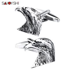 SAVOYSHI Mens Shirt Cufflinks High Quality Brass Cuff buttons Animal Eagle Cuff links Brand for Mens Fine Gift Jewelry
