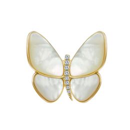 Shining U Pearl Shell Butterfly Brooch Luxury White Black Yellow Color Fine Jewelry for Women